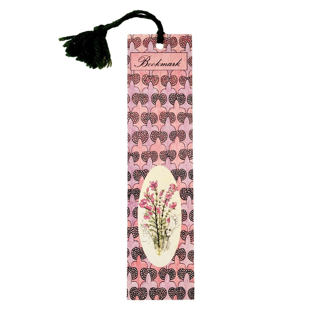 Vintage 70s Pink Heather Bookmark Terston Waterston- Edinburgh Scotland MCMLXXIX
